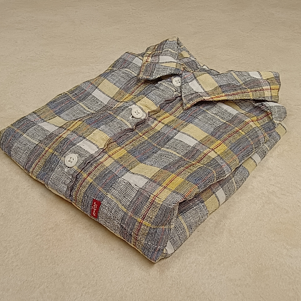 Levi's Yellow and Gray Casual Button Down Shirt
